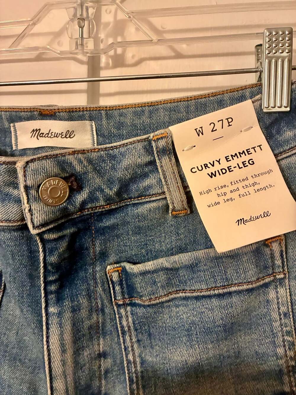 Madewell Curvy Emmett Wide-Leg Jeans Size 27P (Petite)